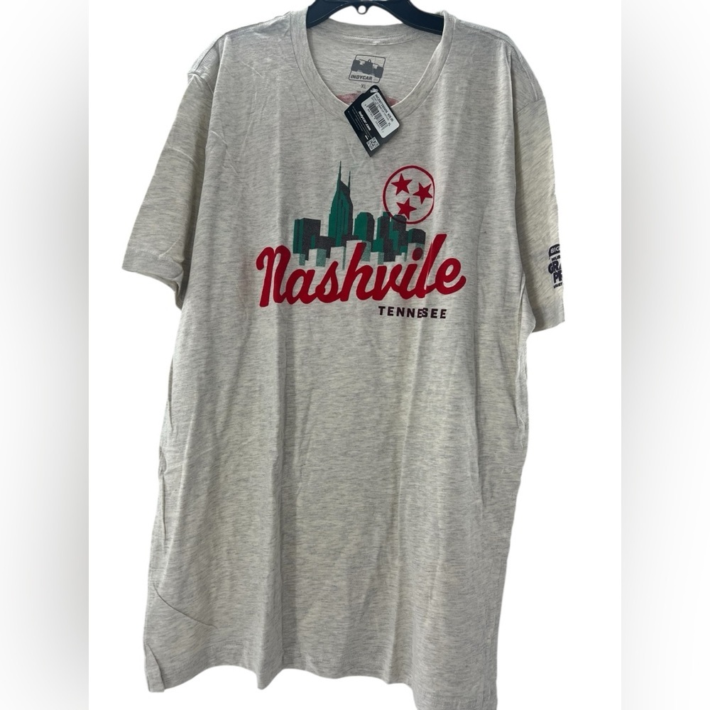 NWT Indycar Nashville Graphic Short Sleeve T-Shirt - Gray XL